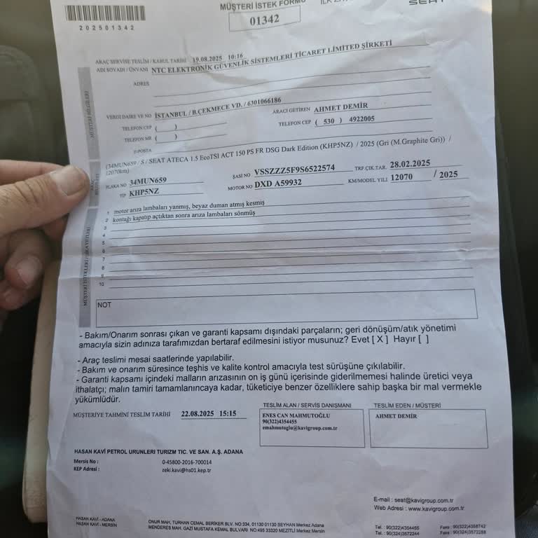 Sıfır Seat Ateca'da Motor Arızası Ve Müşteri Hizmetlerinde İlgisizlik