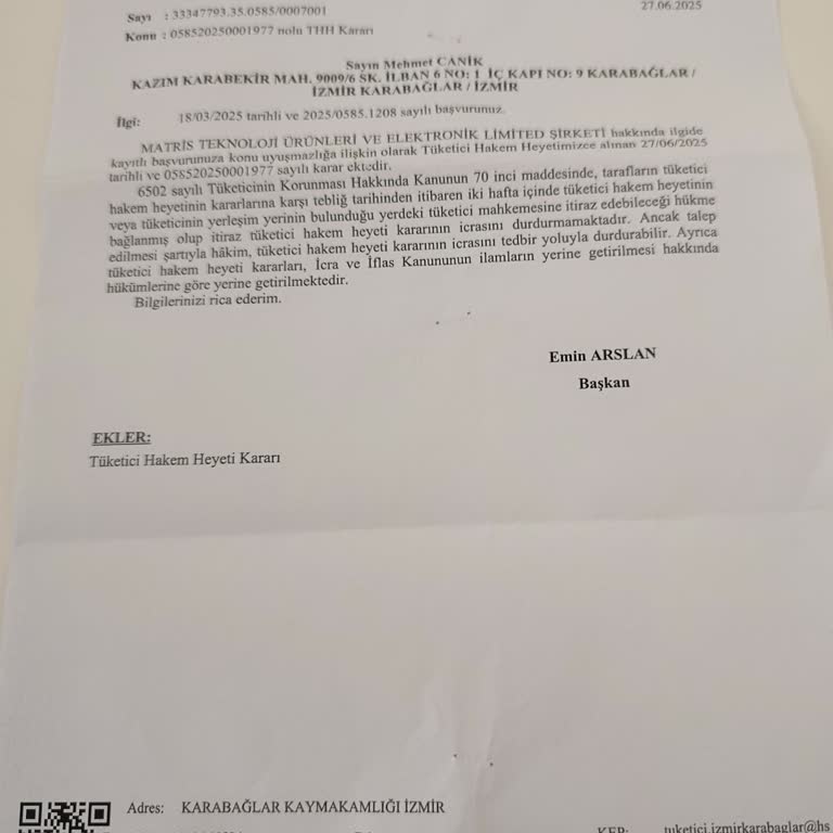 Tüketici Hakem Heyeti Kararına Rağmen Satıcıdan Yanıt Alamıyorum