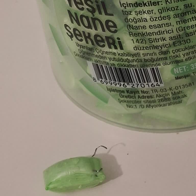 Anpa Gross'tan Aldığım Kuru Tanem Naneli Şekerin İçinden Demir Parçası Çıktı