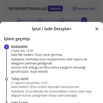 Karaca Çay Robotu İade Ve Değişim Sürecinde Yaşanan Mağduriyet