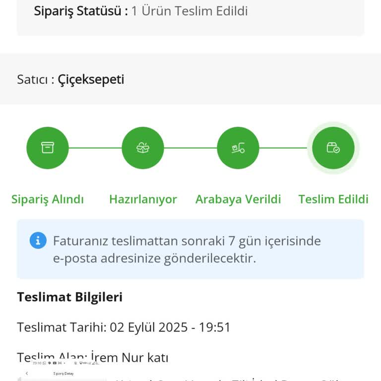 Çiçek Siparişim Geç Teslim Edildi Ve Yanlış Bilgilendirme Yapıldı