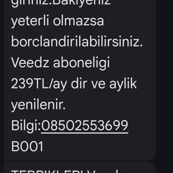 Onayım Dışında Veedz Aboneliği Ve Haksız Ücret Kesintisi