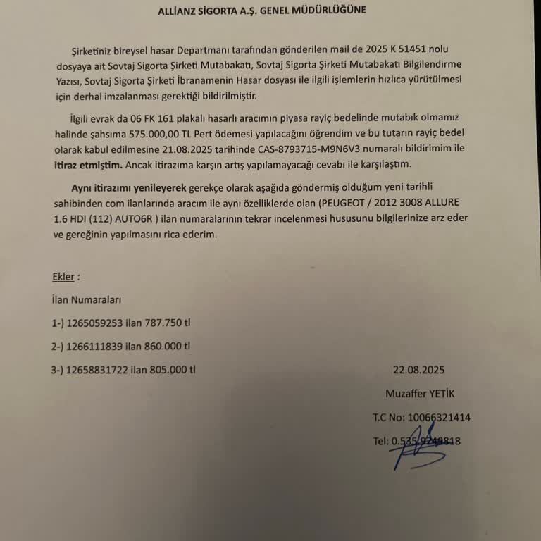 Pert Araç İçin Eksik Ödeme Ve İlgisiz Süreç Nedeniyle Mağduriyet