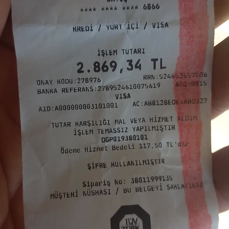 Tüvtürk Araç Muayenesinde Kredi Kartı Kullanımında Alınan Ek Ücretin İadesi Talebi