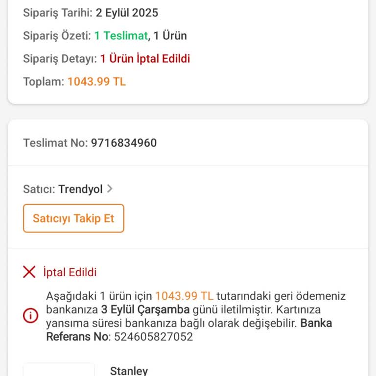 Siparişim Bilgilendirme Yapılmadan İptal Edildi, Mağduriyetim Giderilmedi