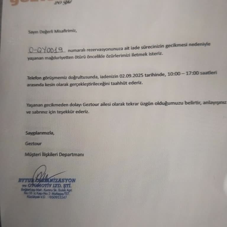 İptal Edilen Turun Ücreti Hâlâ İade Edilmedi, Ulaşılamıyor