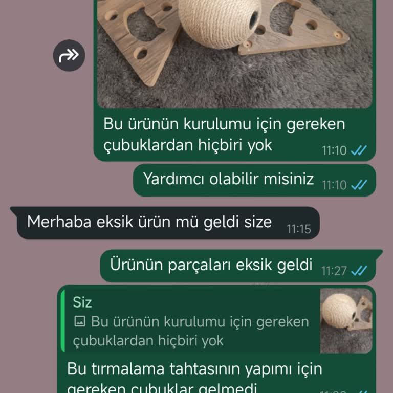 Eksik Parçalı Ürün Ve Yetersiz Müşteri Desteği Mağduriyeti