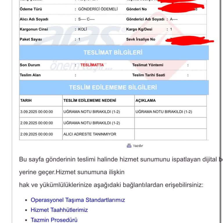 Aras Kargo Yanlış Bilgiyle Teslimat Yapmıyor Trendyol Destek Çözüm Sunmuyor