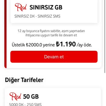Mevcut Tarifemle Devam Edemiyorum Seçenek Kısıtlı