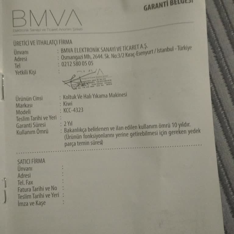 Kiwi Halı Yıkama Makinesi Parça Kırılması Ve Müşteri Hizmetleri İlgisizliği