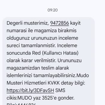 İki Kullanımda Deforme Olan Gömlek Ve Reddedilen Talep