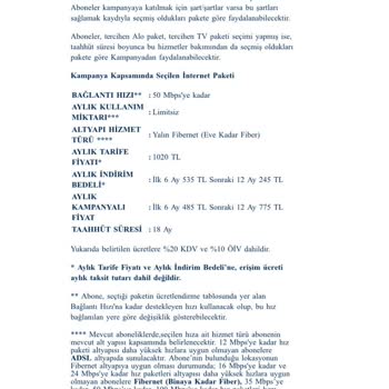 Teklif Edilen Paketlerin Tek Taraflı İptali Ve Yüksek Fatura Mağduriyeti