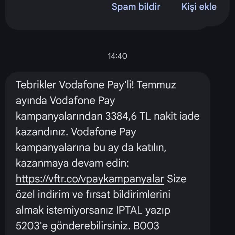 Vodafone Pay Nakit İade Kampanyasının Hesabımdan Kaldırılması Ve Erişim Sorunu