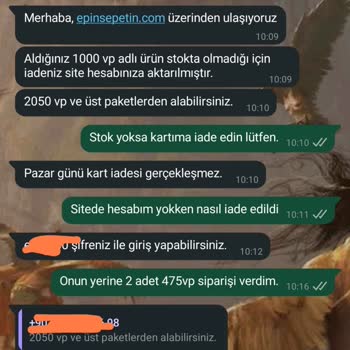 Satın Aldığım Dijital Kod Stokta Yok, Ek Ücret Talep Edildi Ve İade Yapılmıyor