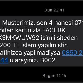 Banka Kartımdan Bilgim Dışında Facebook Adına Yüklü Tutar Çekildi