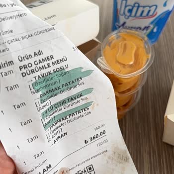 Dürümle Yemekte Hijyen ve Sipariş Eksikliğiyle Karşılaştım