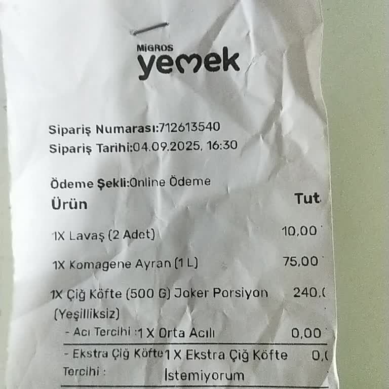 Siparişim Eksik Geldi, Ayran Ve Lavaş Teslim Edilmedi