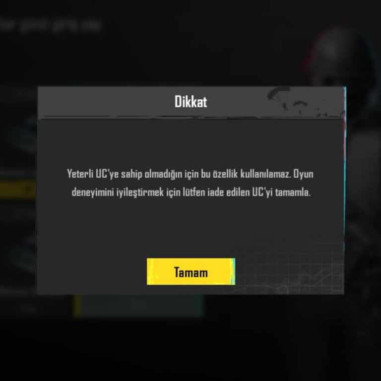 PUBG Mobile'da UC Yetersizliği Nedeniyle Özellik Kullanamama Sorunu