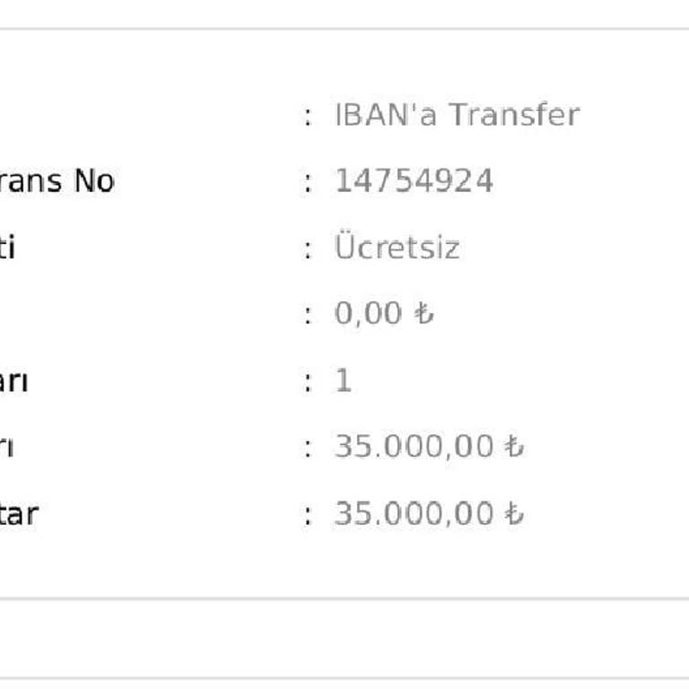 Bilgim Dışında Gerçekleşen 35.000 TL'lik Transfer İçin Acil İade Talebi