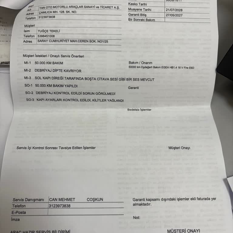 Fiat Egea Cross Araçta Baskı Balata Arızası Ve Garanti Kapsamı Sorunu