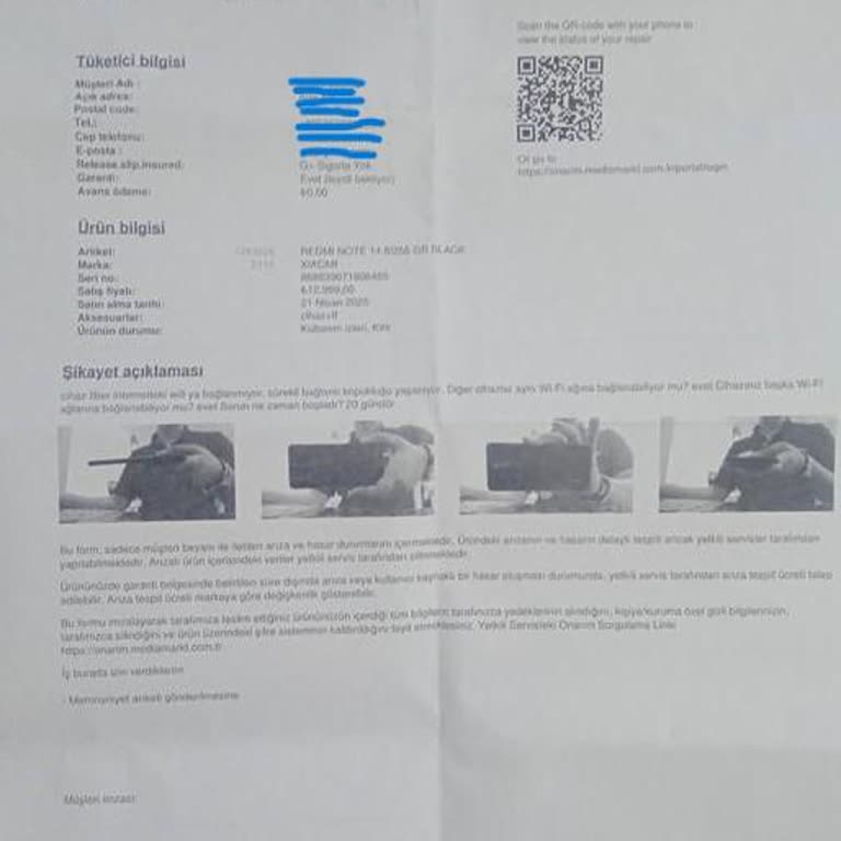 Xiaomi Redmi Note 14'te Sürekli Wi-Fi Bağlantı Kopması Mağduriyeti