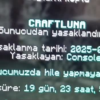 Craftluna Hile Kullanımı Ban Yemek