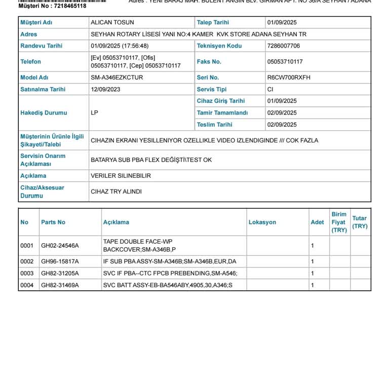 Samsung Galaxy A34 Ekran Donması Sonrası Servis Mağduriyeti