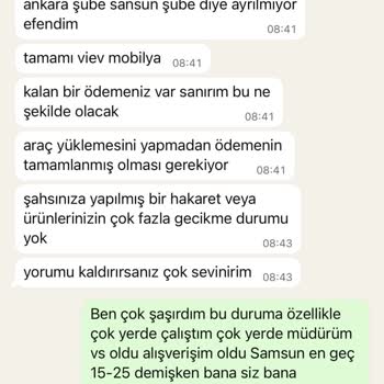 Viev Ankara Şubesinden Aldığım Eşyalar Sürekli Eksik Ve Kusurlu Teslim Edildi, Mağduriyetim Giderilmiyor