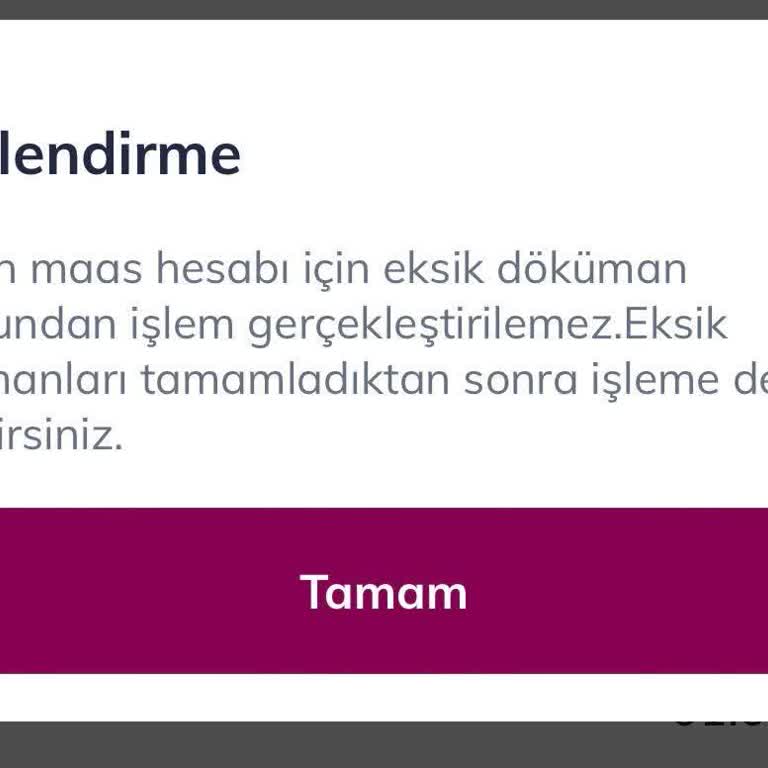 QNB Mobil Bankacılıkta Eksik Doküman Hatası Nedeniyle Para Transferi Yapamıyorum