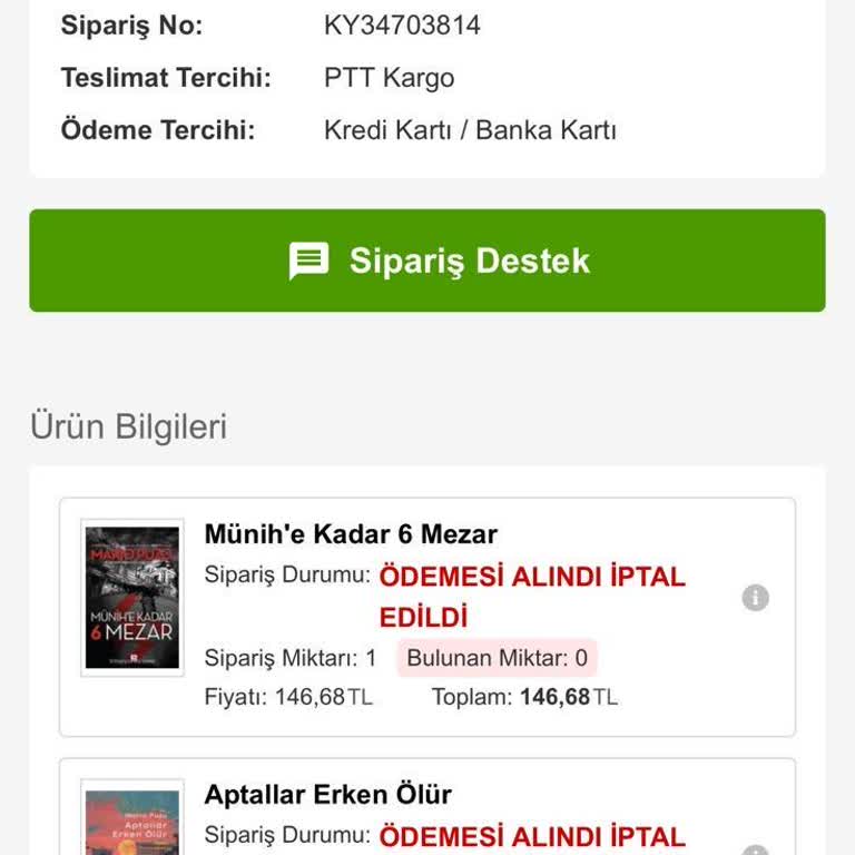 Kitapyurdu Sipariş İptali Sonrası Para İadesi Yapılmıyor Müşteri Hizmetleri Yanıt Vermiyor