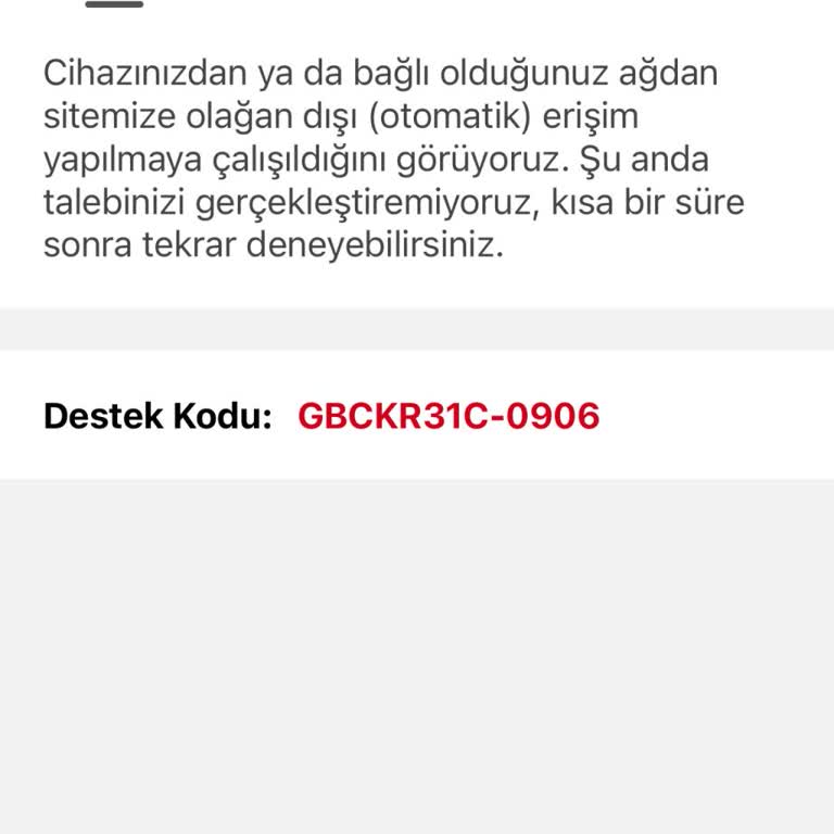 Sahibinden.com Uygulamasında Olağan Dışı Hata Nedeniyle Giriş Yapılamıyor