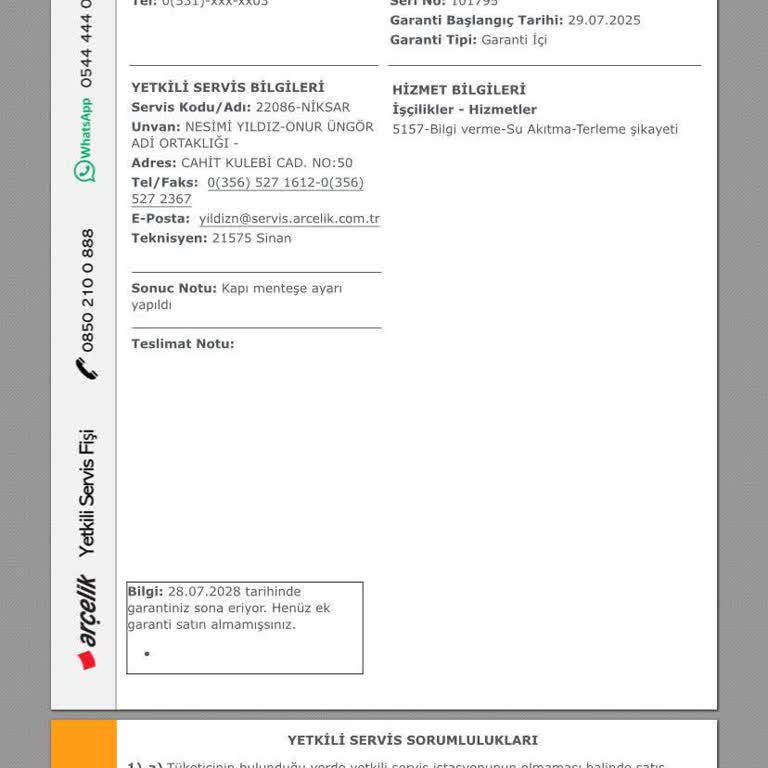 Yeni Alınan Arçelik Buzdolabında Sürekli Kapanmayan Kapak Ve Yetersiz Servis Deneyimi