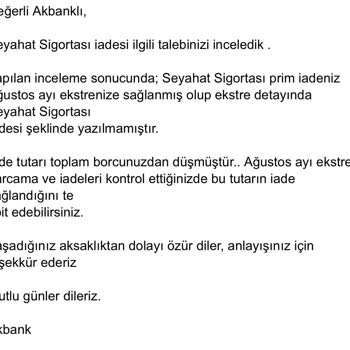 Seyahat Sigortası İadesi Defalarca Talep Edilmesine Rağmen Yapılmıyor!