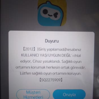 Yaşım Yanlış Algılandı Hesabım Ve Cihazım Haksız Yere Banlandı