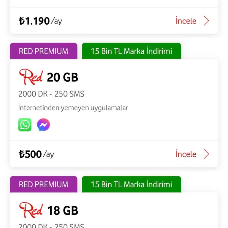 Vodafone Red Tarifelerinde Seçenek Kısıtlaması Ve Yüksek Fiyatlar Nedeniyle Mağduriyet