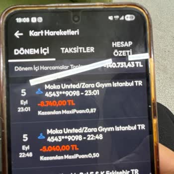 Zara Ve Banka Bilgim Dışında Yüksek Tutarda İzinsiz Çekim Mağduriyeti