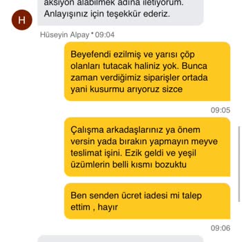 Migros Gel Al Siparişimde Bozuk Ve Yanlış Ürün Teslimatı, Yetersiz Müşteri Hizmeti