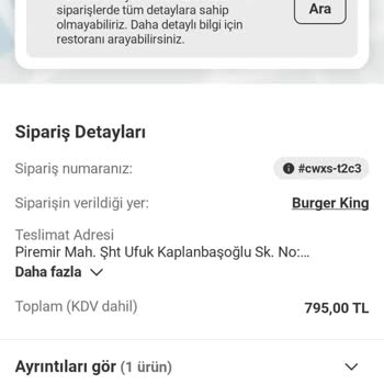 Eksik Hamburger Teslimatı Ve Müşteri Hizmetlerine Ulaşılamaması