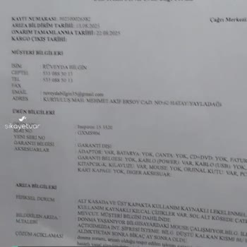 Dell Tamir Servisi Bozuk Gönderim