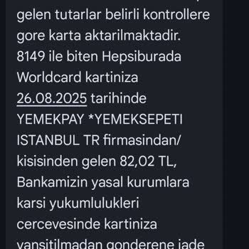 Kredi Kartıma Yapılan İadelerin Banka Tarafından Reddedilmesi