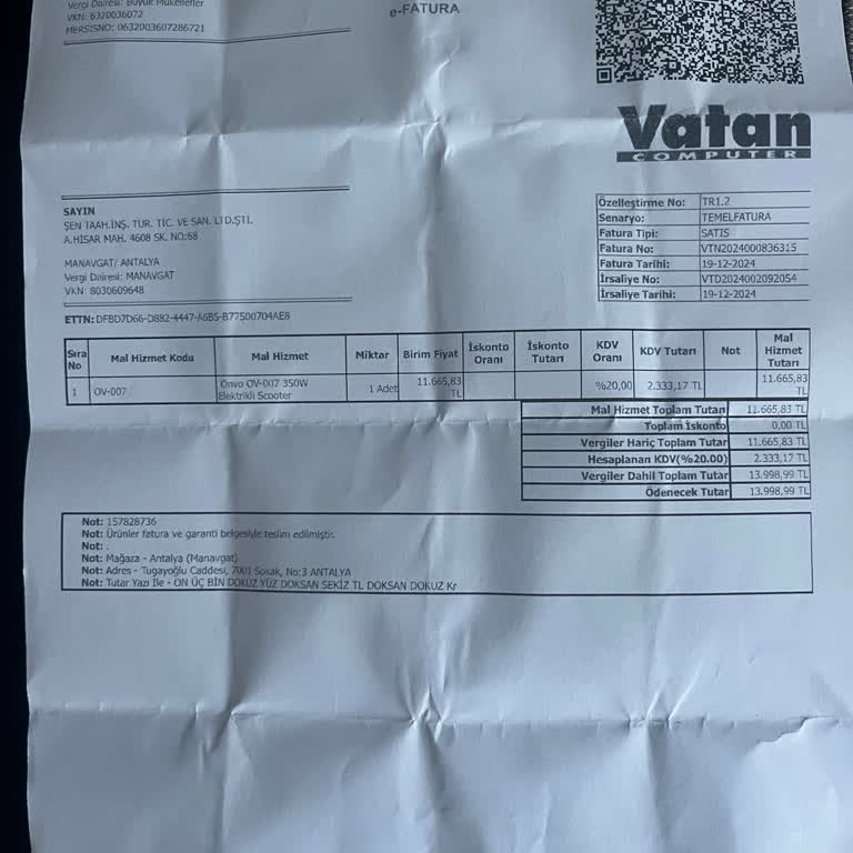 Garanti Kapsamındaki Scooter'ın Teker Değişiminde Ek Ücret Talebiyle Karşılaştım