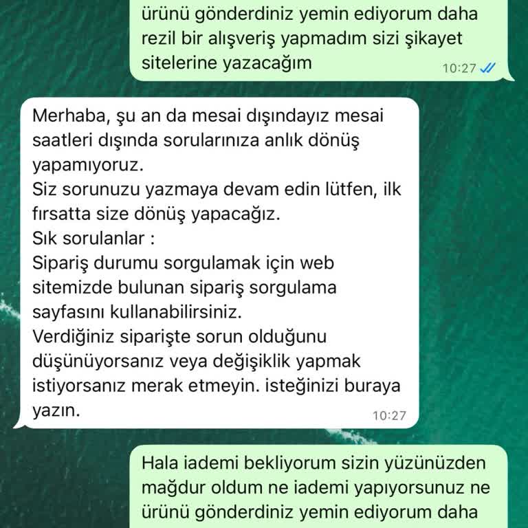Sipariş Teslim Edilmedi Müşteri Hizmetleri Çözüm Sunmuyor Mağduriyet Yaşıyorum