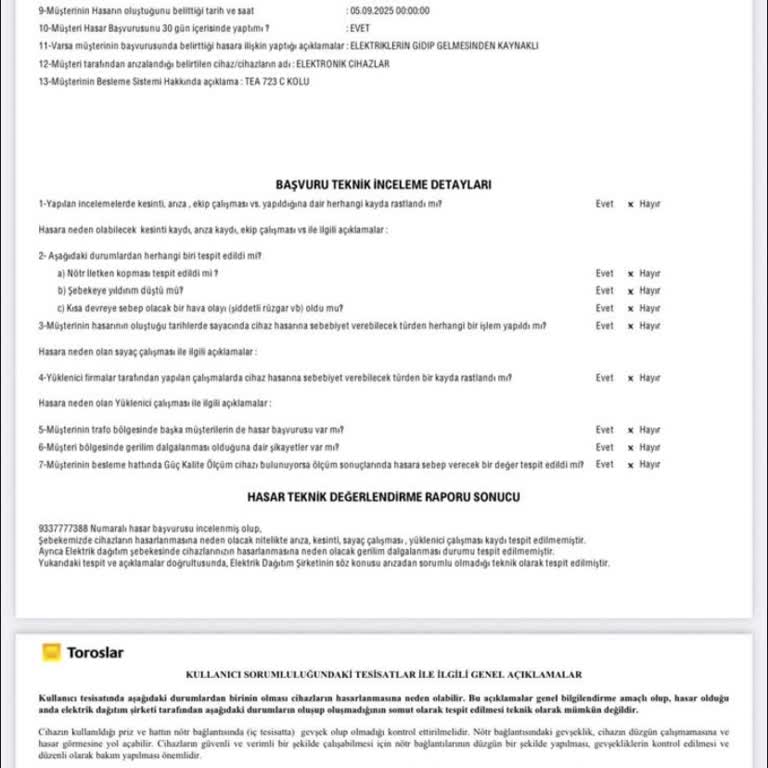 Sürekli Elektrik Kesintileri Sonucu Maddi Zararım Karşılanmadı