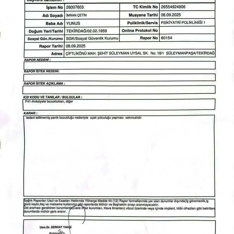 Sağlık Raporuna Rağmen Kesintili İade Mağduriyeti Yaşadık