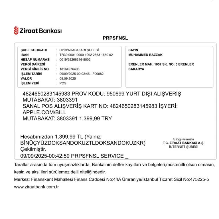 Bilgim Dışında Hesabımdan Para Çekildi, Güvenlik Bildirimi Almadım