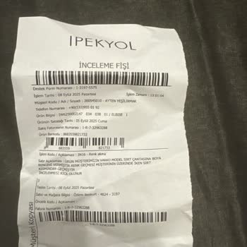 İlk Giyişte Elbisenin Rengi Çantamı Boyadı, İade Ve Zarar Karşılığı İstiyorum