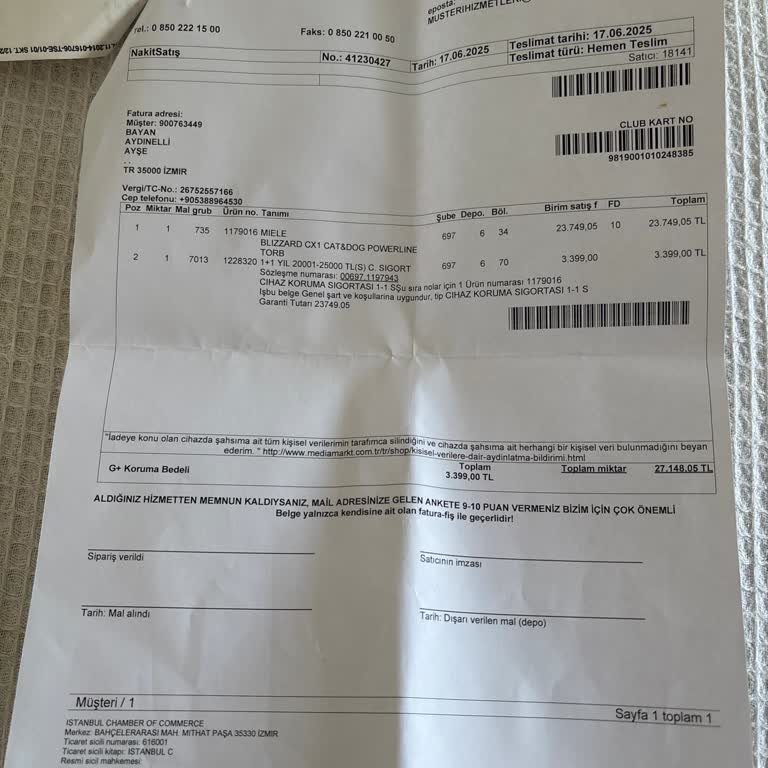 Miele Değişim Kararı Sonrası İletişimsizlik Ve Ürün Gönderilmemesi Mağduriyeti