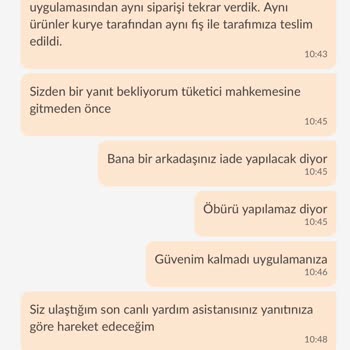 Trendyol GO'dan İptal Edilen Siparişimin Ücreti İade Edilmedi, Destek Birimi Çelişkili Bilgi Verdi