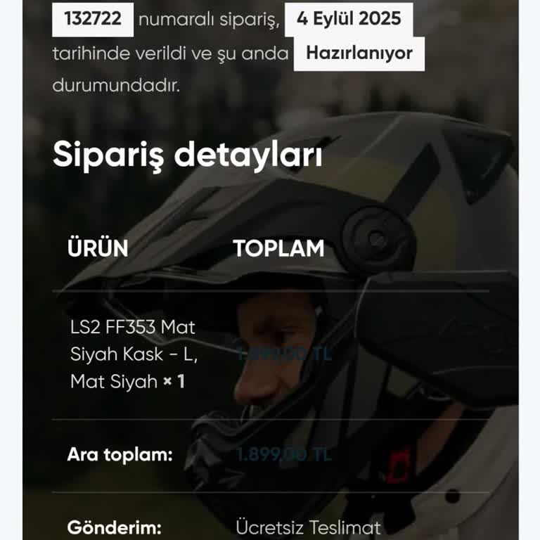 Kask Siparişi Sonrası İade Yapılmadı, İletişime Ulaşılamıyor