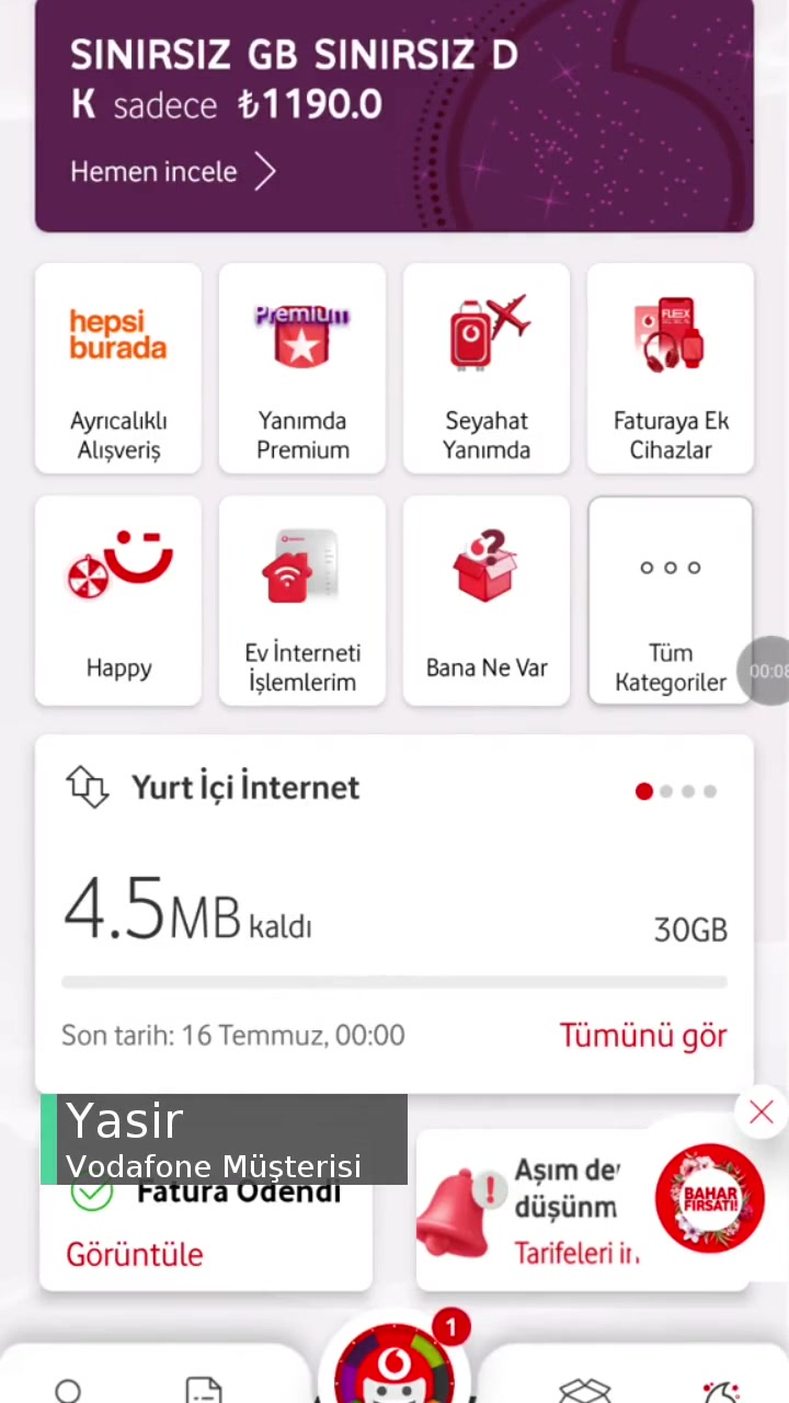 Vodafone Aşım Yapmadım Ama Aşım Ücreti Aldılar! videonun kapak resmi